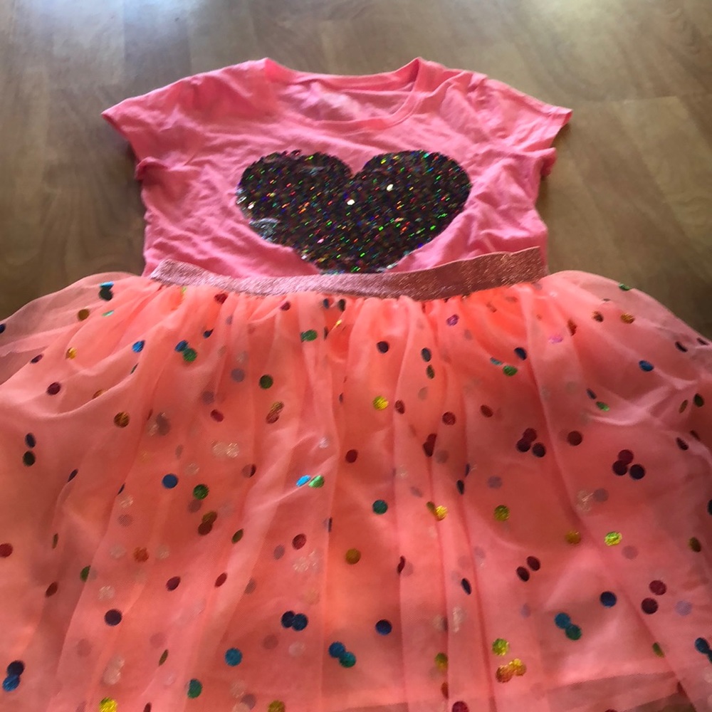 Peach skirt and pink shirt